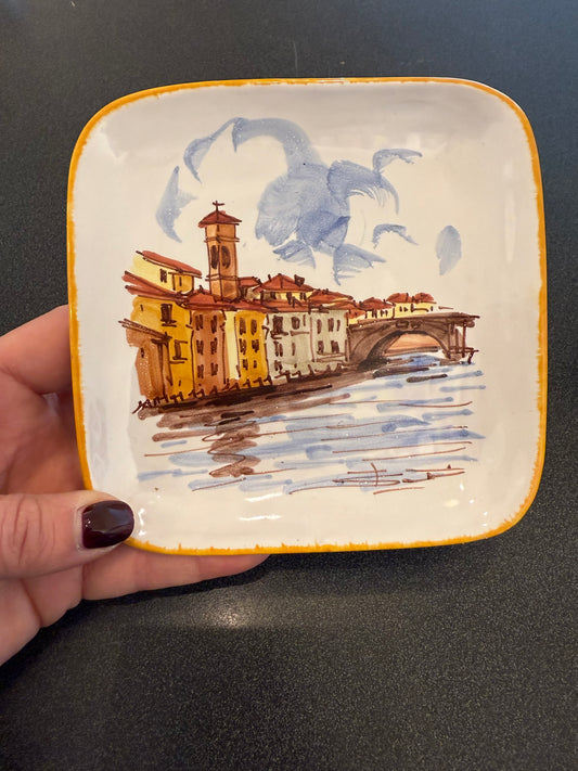Handpainted Plate of Arno River