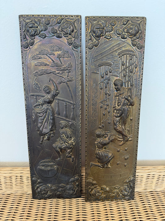 Pair of Brass Wall Plaques