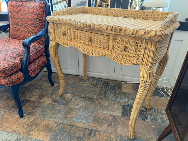 Wicker Desk/Vanity/Console Table