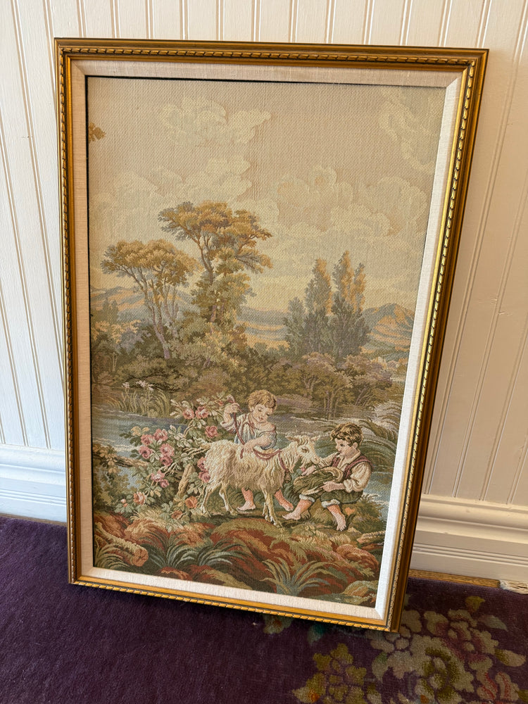 Framed Antique Italian Tapestry
