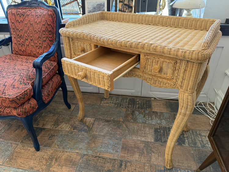 Wicker Desk/Vanity/Console Table