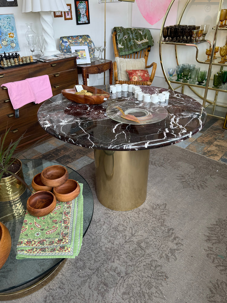 Marble Table with Brass Base