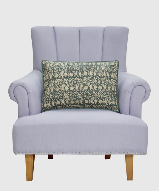 Block Print Leaf Squares Pillow