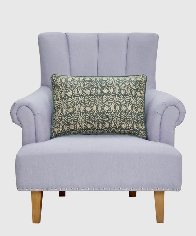 Block Print Leaf Squares Pillow