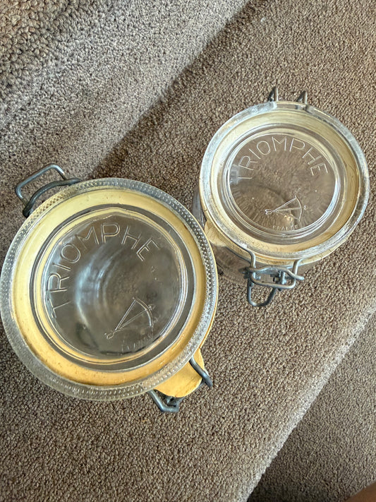 Pair of Triomphe France Storage Jars