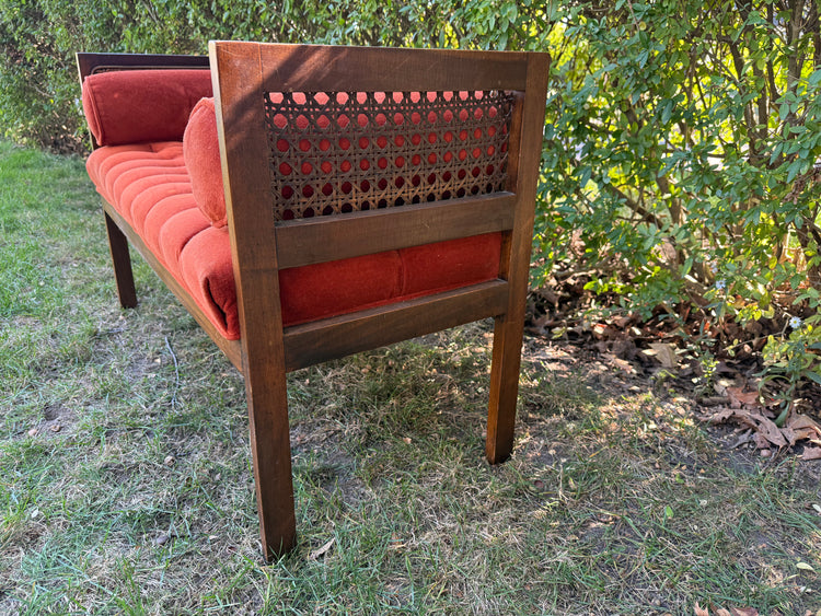 Midcentury rattan bench