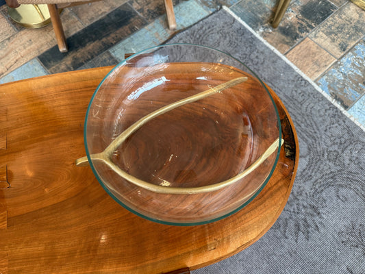 Glass Bowl with Wishbone Stand