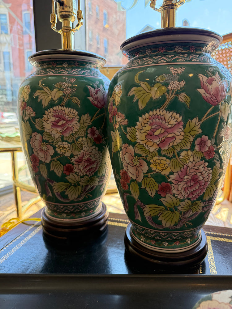 Pair of Floral Lamps