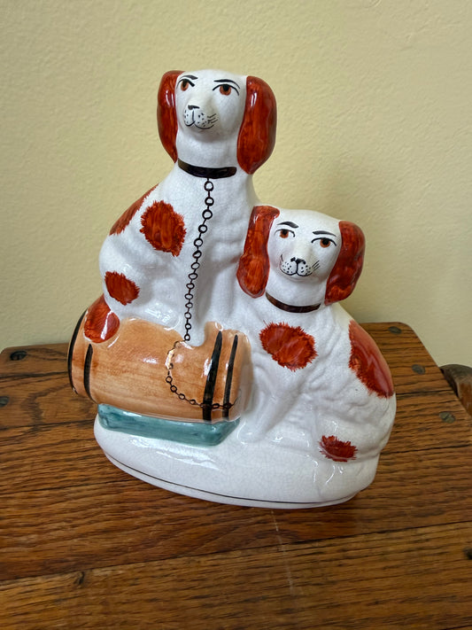 Staffordshire Dogs with Barrel
