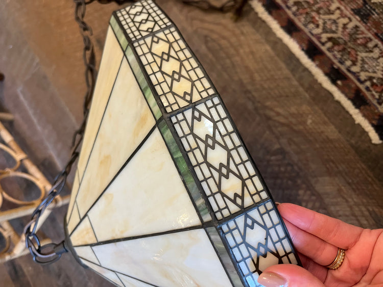 Slag Glass Chandelier