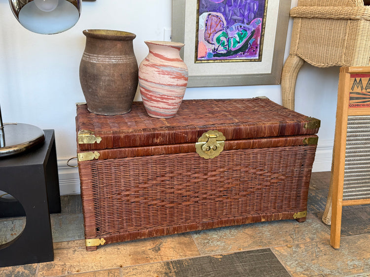Wicker Blanket Chest