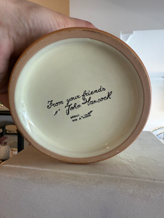 Deruta M.O.D. Friends at John Hancock Majolica Ceramic Canister