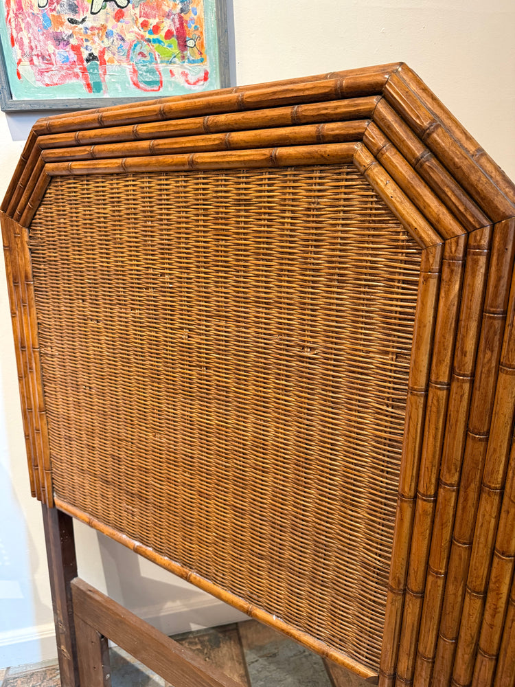 1970s Faux Bamboo & Wicker Headboard