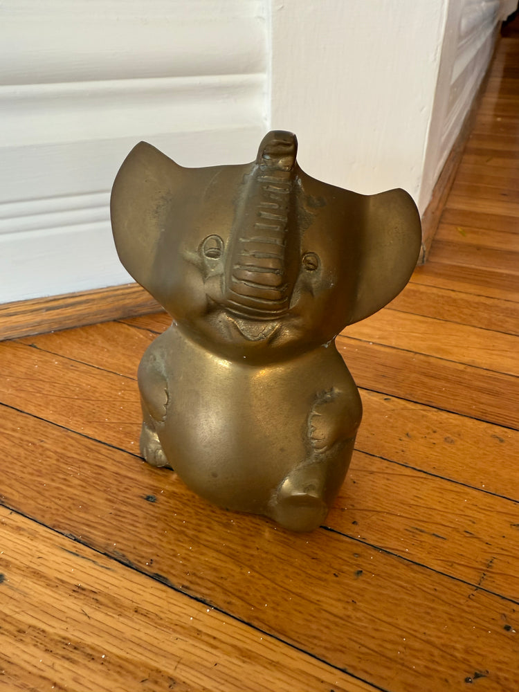 Brass Elephant Bank