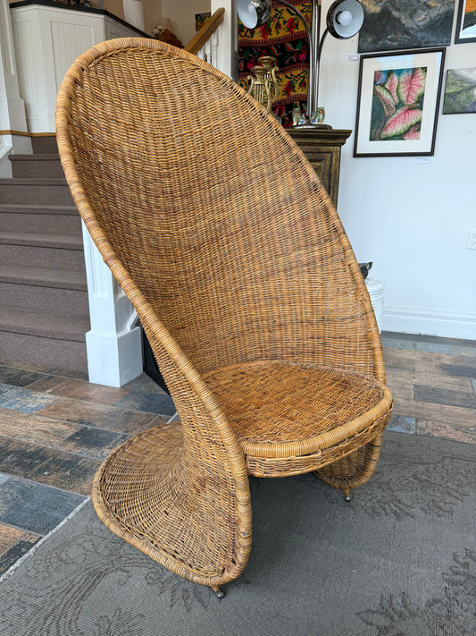 Hooded Wicker Chair