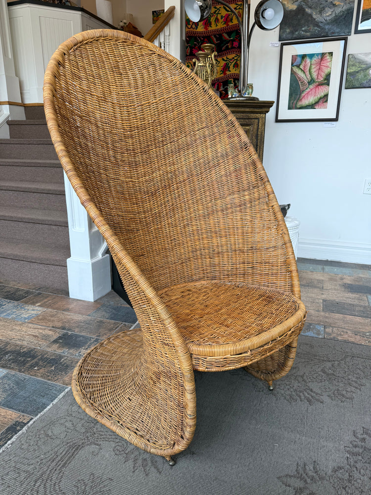 Hooded Wicker Chair