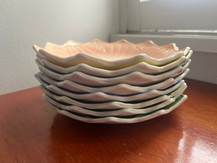 Set of 8 Lotus Leaf Blossom Plates