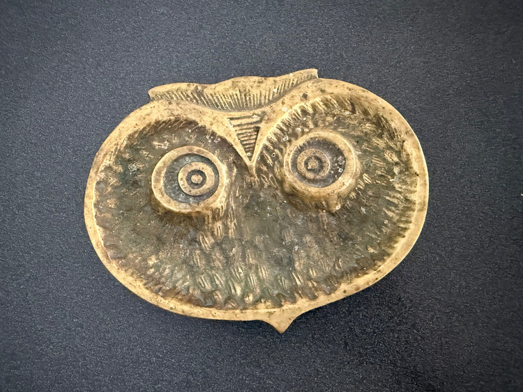 Brass Owl Trinket Dish