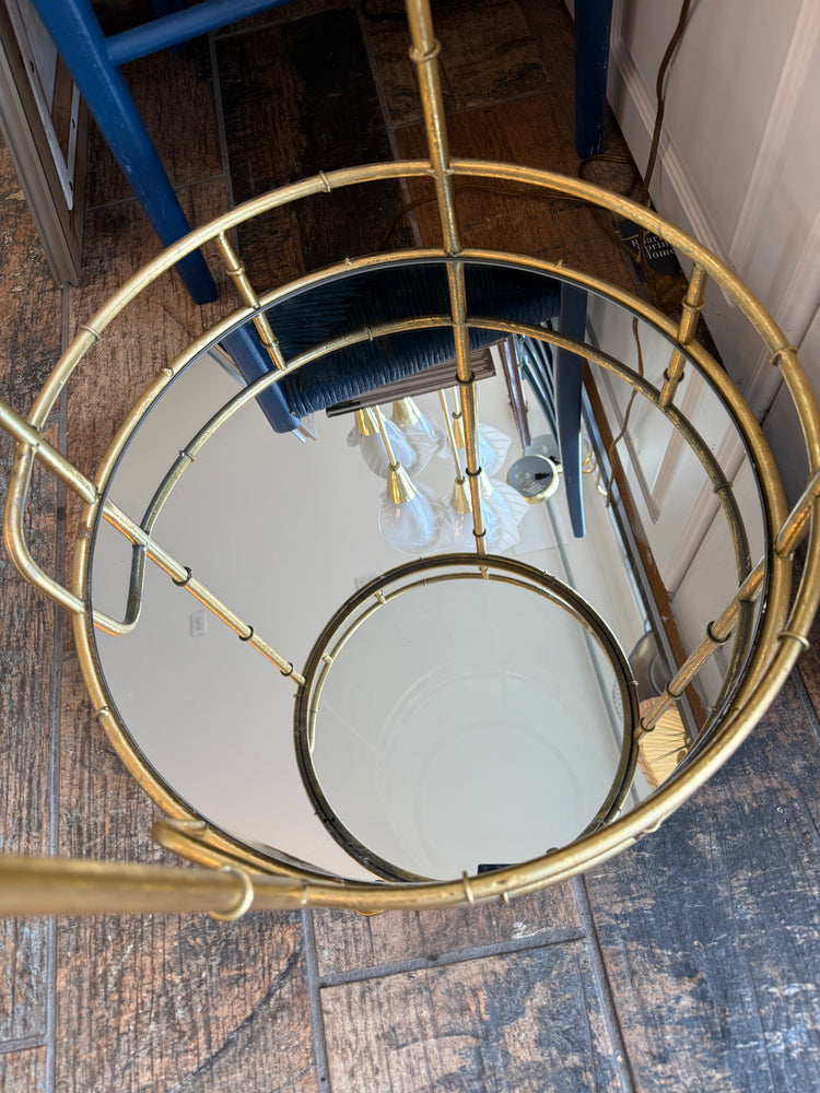 Faux Bamboo Brass Bar Cart