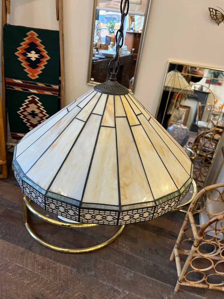 Slag Glass Chandelier