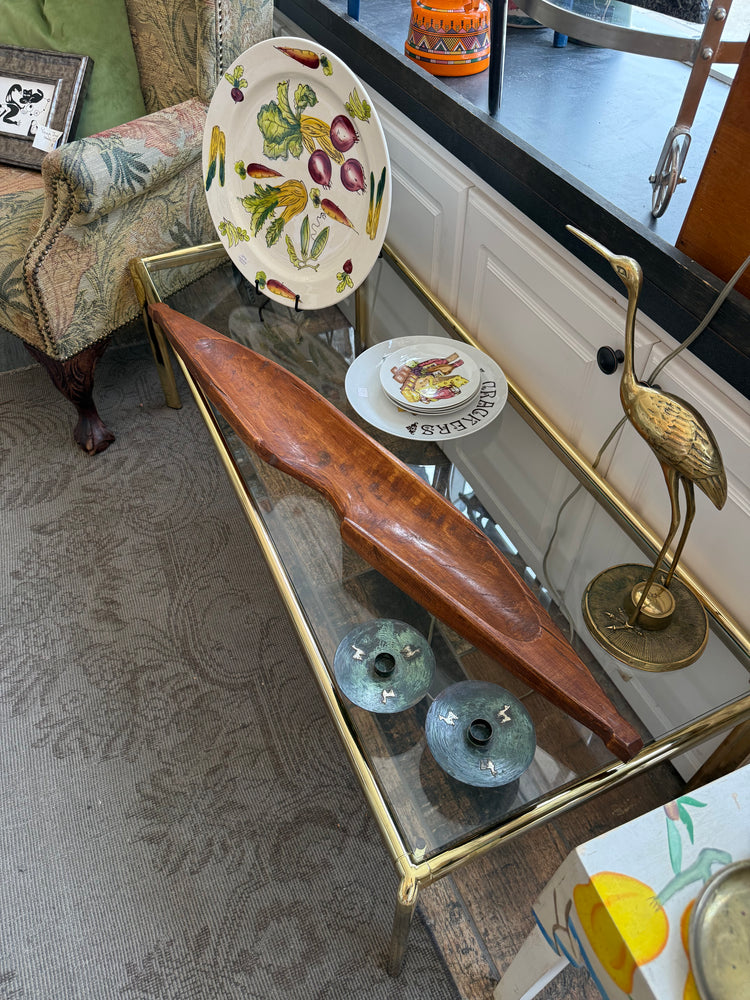 Brass and Glass Rectangular Coffee Table
