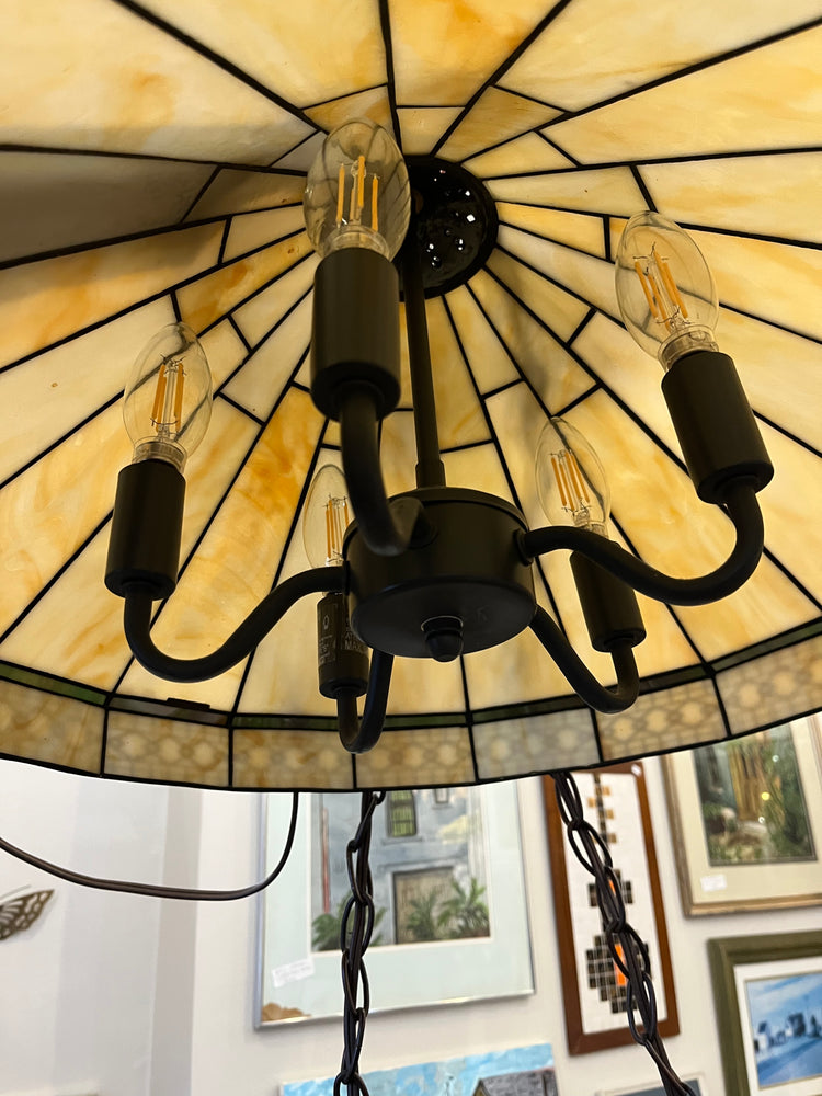 Slag Glass Chandelier