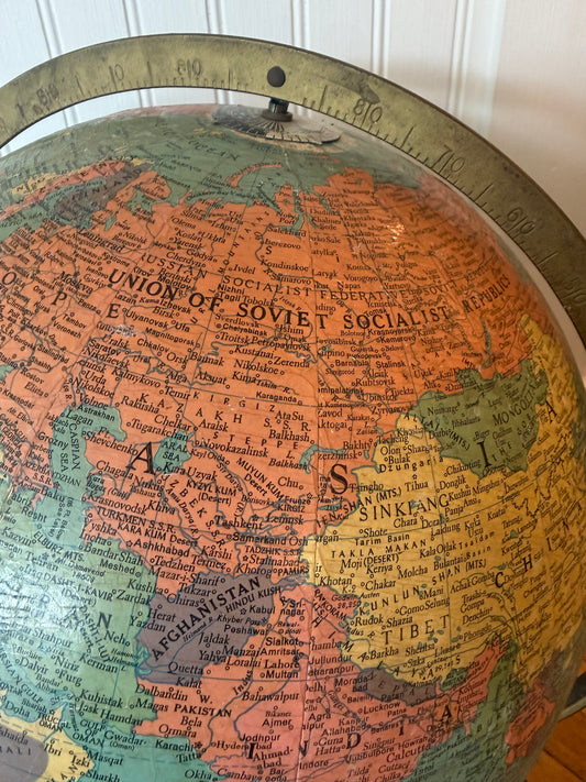 Midcentury Globe with Atomic-style Stand