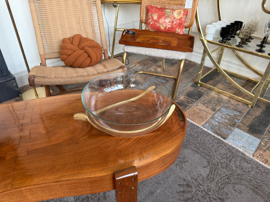 Glass Bowl with Wishbone Stand