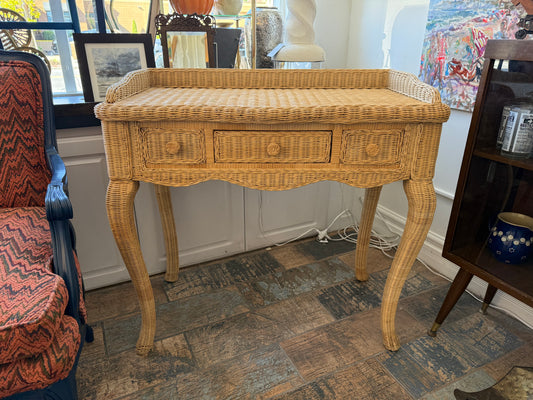 Wicker Desk/Vanity/Console Table