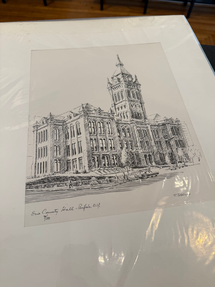 Erie County Hall Lithograph