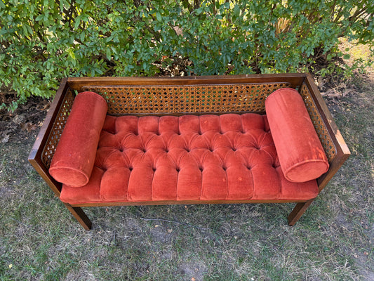Midcentury rattan bench