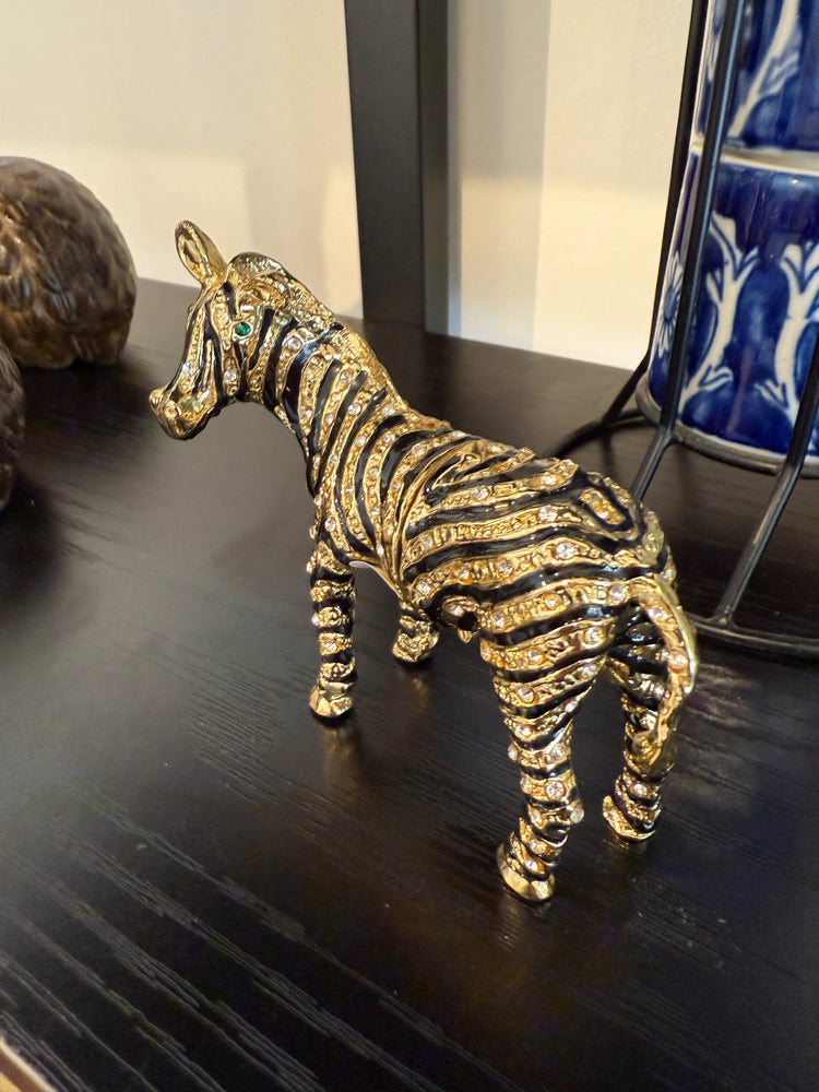 Jeweled Zebra Trinket Box