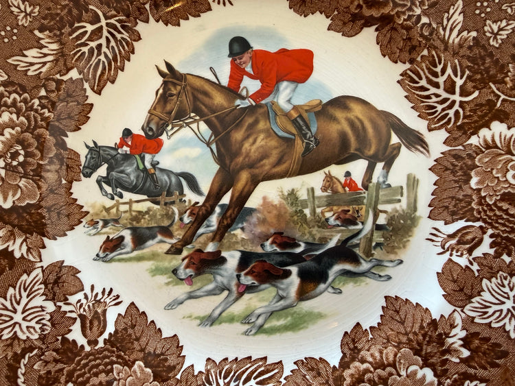 Pair of Fox hunt Dinner Plates by Wood & Sons