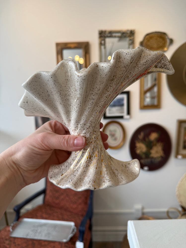 Ruffled Ceramic Vase