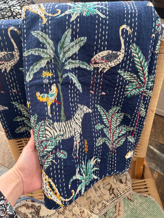 Kantha Quilt, Blue