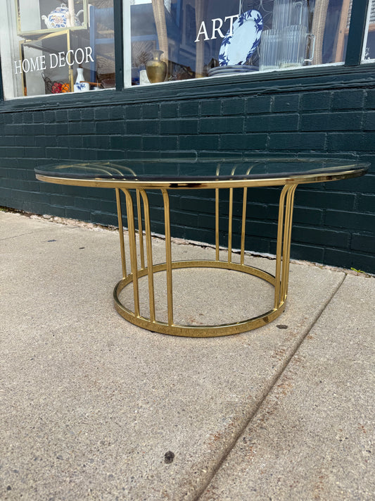 Brass and glass coffee table