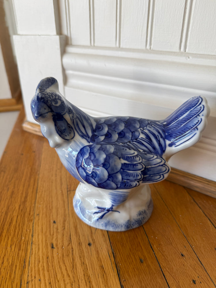 Pair of Blue & White Chickens