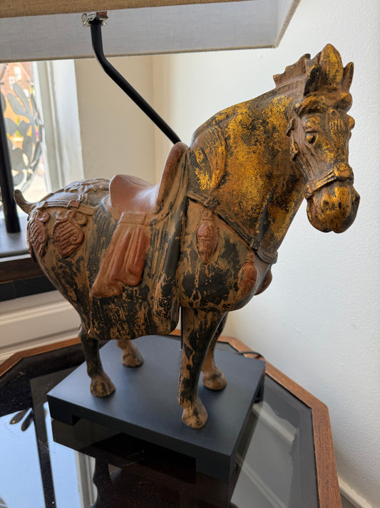 Pair of Replica Tang Dynasty Horse Lamps