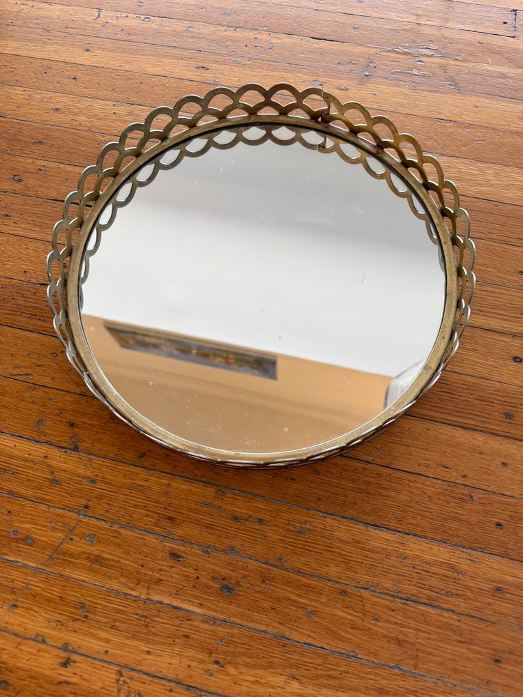 Scalloped Mirrored Tray