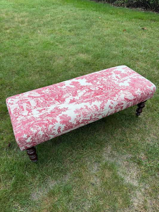 Red Toile Bench