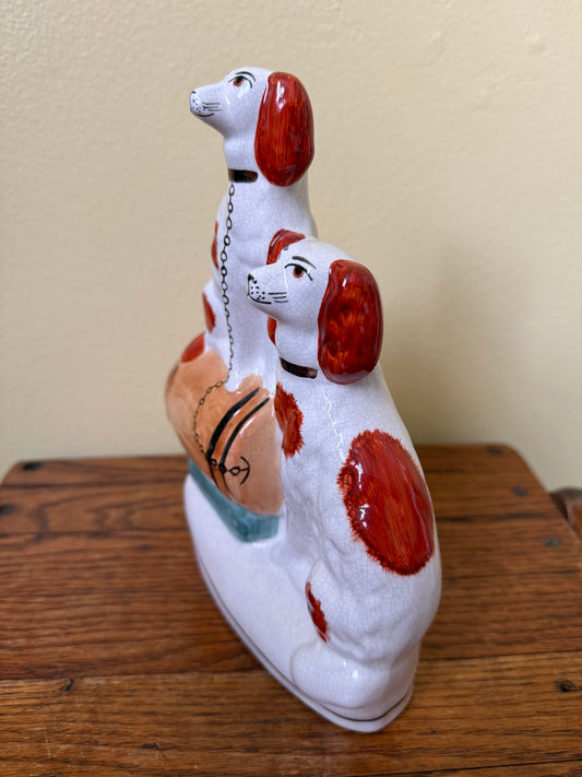 Staffordshire Dogs with Barrel