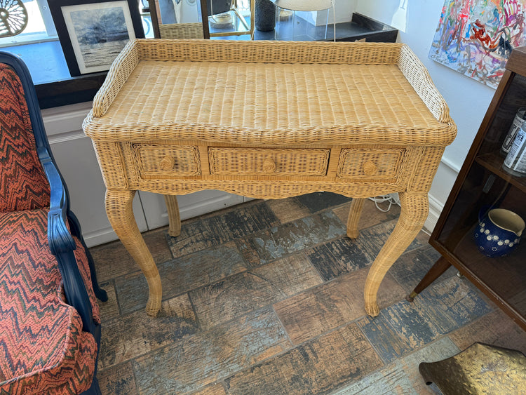 Wicker Desk/Vanity/Console Table