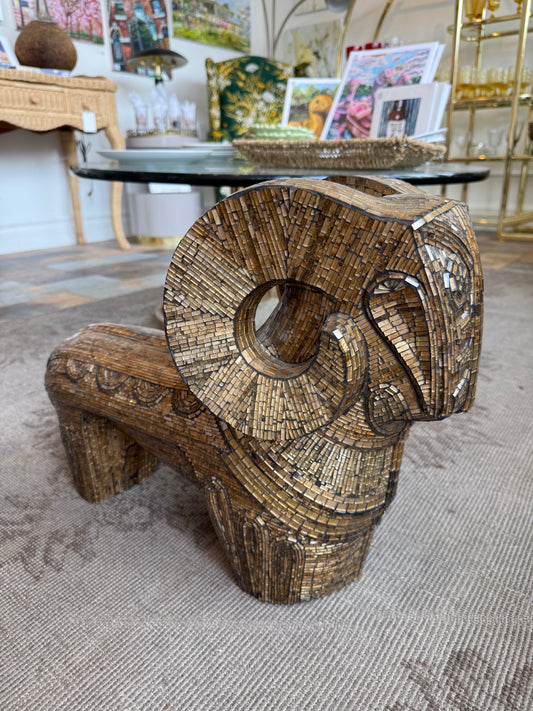 Glass Mosiac Ram Sculpture by Jobi
