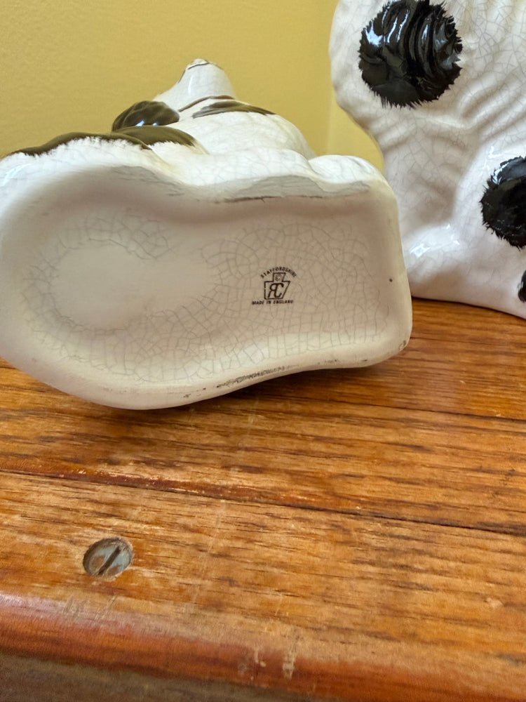 Pair of Black and White Staffordshire Dogs
