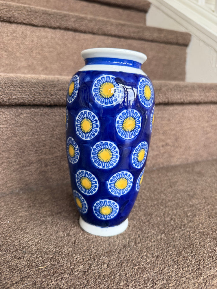 Blue & Yellow Ceramic Vase