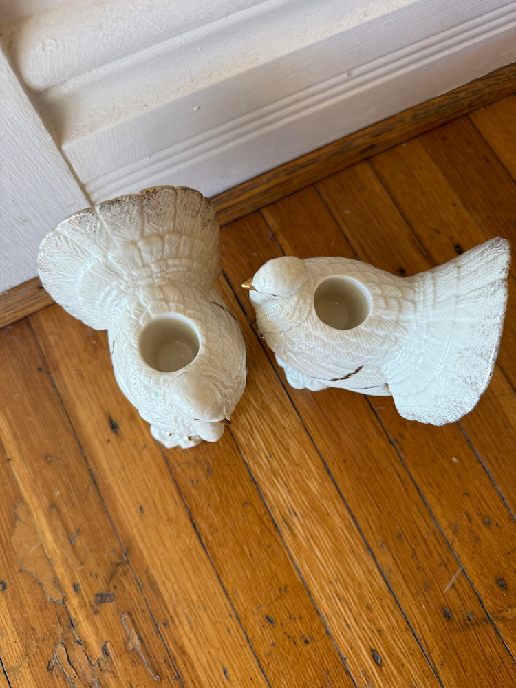 Pair of Mikasa Turkey Candleholders