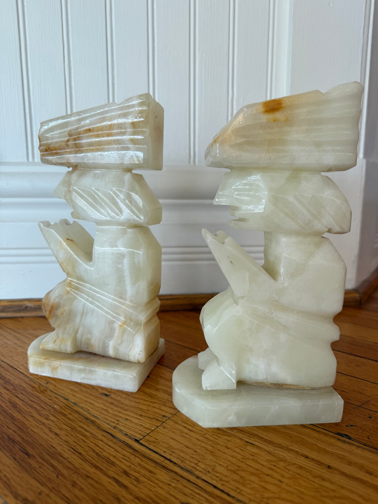 Alabaster Bookends