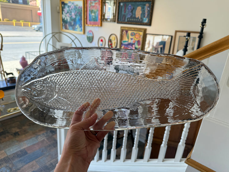Kosta Boda Heavy Glass Salmon Platter