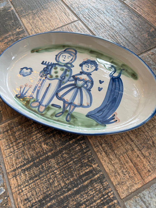 M.A. Hadley Farmer & Wife Serving Platter