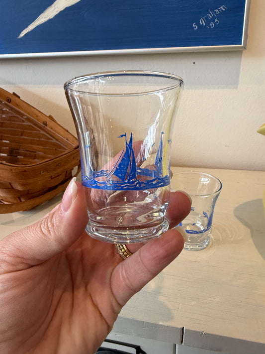 Pair of Sailboat Juice Glasses